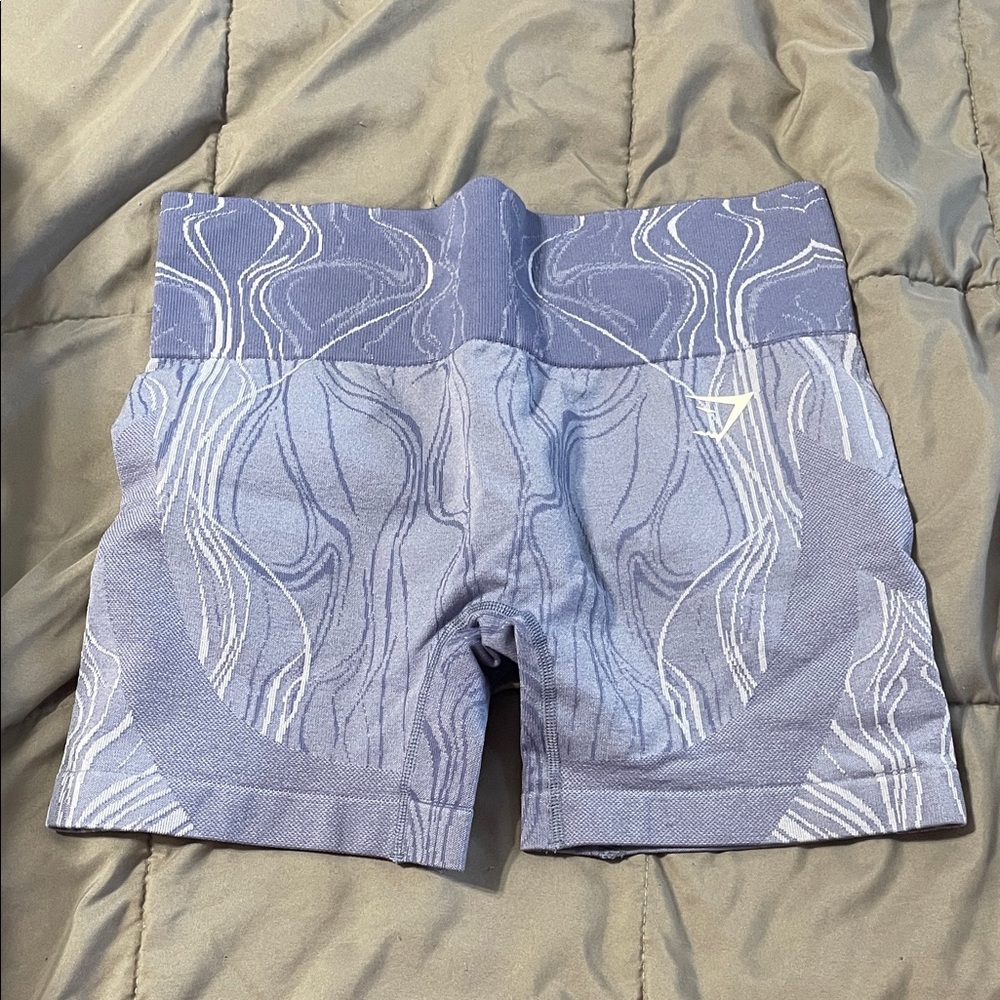 Women's Blue Patterned Shorts